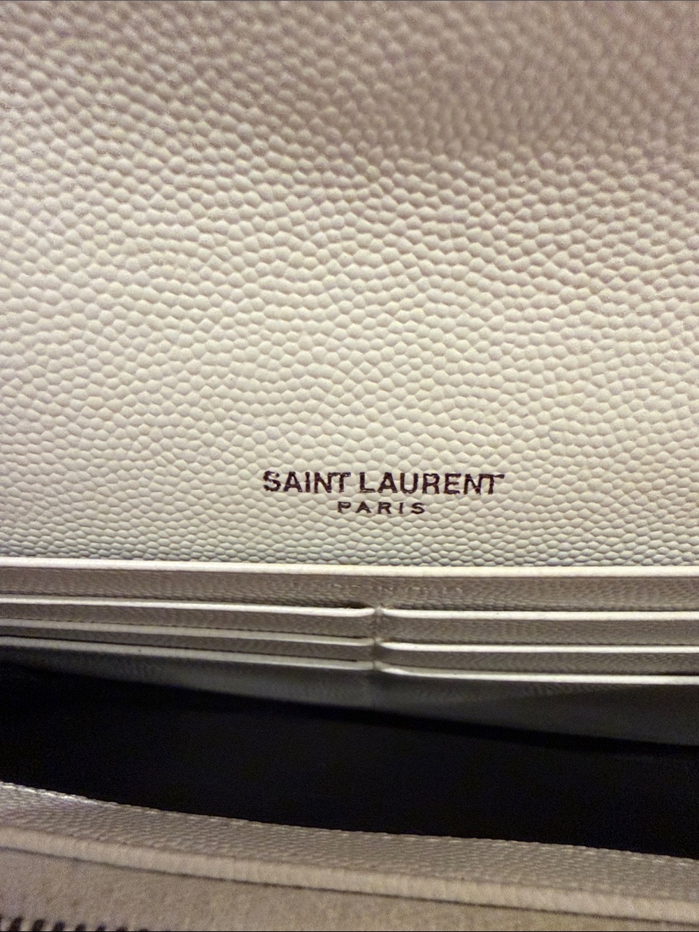 RARE YSL Saint Laurent Large Cassandre Envelope Flap Wallet – White Black Contra - Picture 7 of 15
